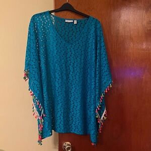Susan Graver Teal beach coverup.